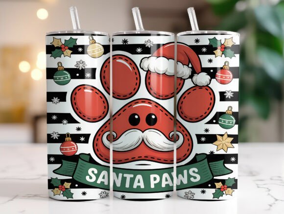 20oz Santa Paws Christmas Tumbler Wrap Review