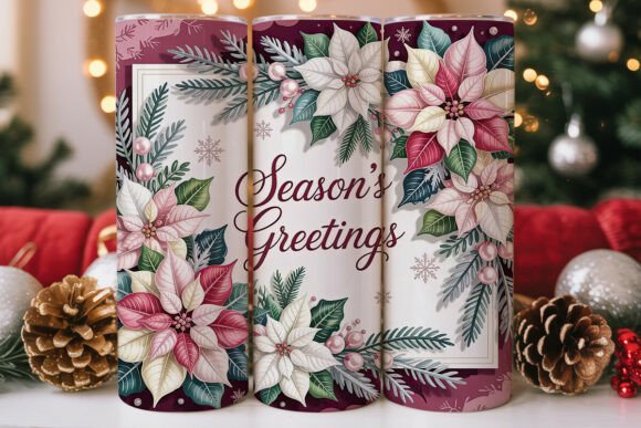 Blush Grey Poinsettia Tumbler Wrap Review