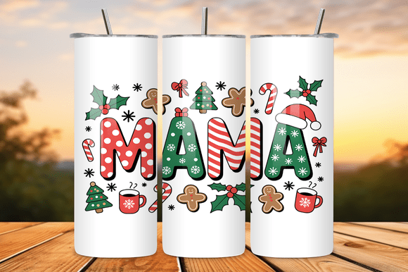 Christmas Mama Cookie Tumbler Wrap PNG Review