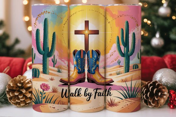 Cowboy Boots Cross Desert Tumbler Wrap Design Review