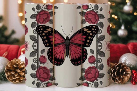 Gothic Red Rose Butterfly Tumbler Wrap Review