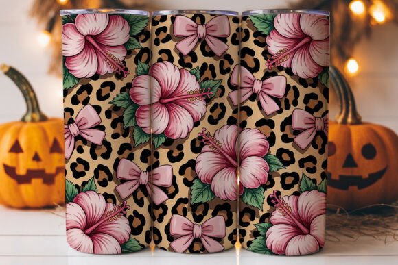 Pink Hibiscus Leopard 20oz Tumbler Embroidery Design Review
