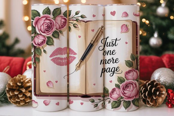 Pink Love Letter Roses Tumbler Wrap PNG Review