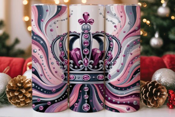 Pink Silver Crown Royal 20oz Tumbler Embroidery Design Review