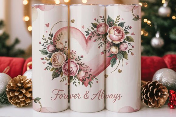 Pink Watercolor Floral Heart Tumbler Design Review