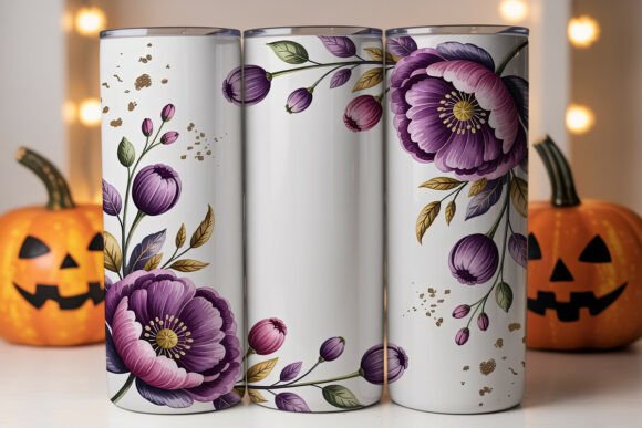 Purple Gold Floral Tumbler Wrap Design Review